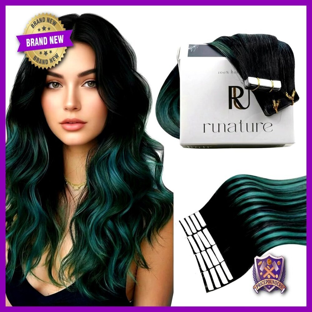 Human Hair Tape Extensions Seamless Skin Weft Reusable Glossy Y2K Chic